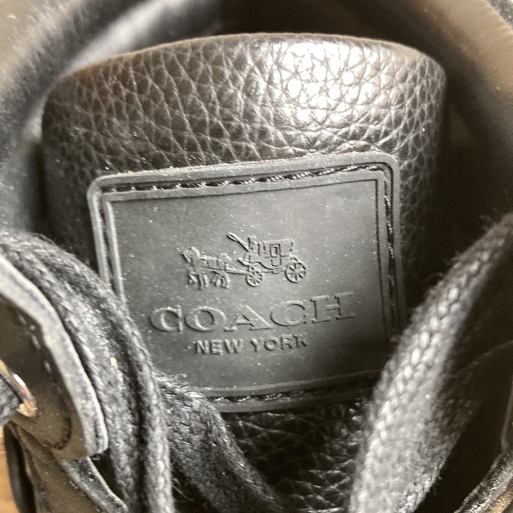 Coach Black and White Fashion Sneakers with Textured Finish - Picture 8 of 12